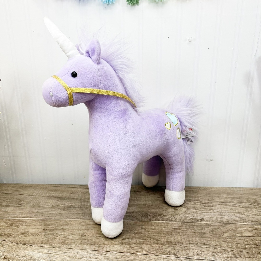 Gund Bluebell Unicorn Plush Purple Standing Stuffed Animal Heart 6049791 12in